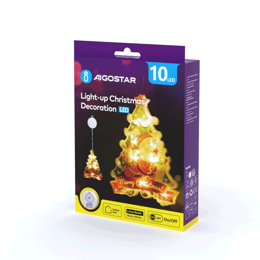 Aigostar - Decoración navideña LED LED/3xAAA árbol 15cm