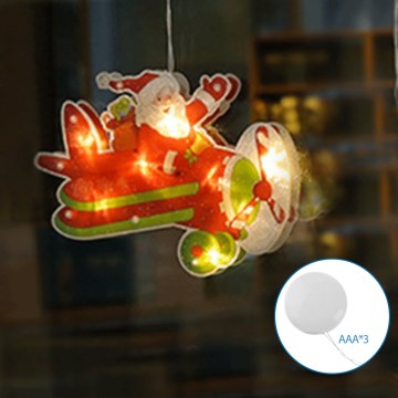 Aigostar - Decoración navideña LED LED/3xAAA Avión navideño 17cm