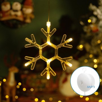 Aigostar - Decoración navideña LED LED/3xAAA blanco cálido copo de nieve 19cm