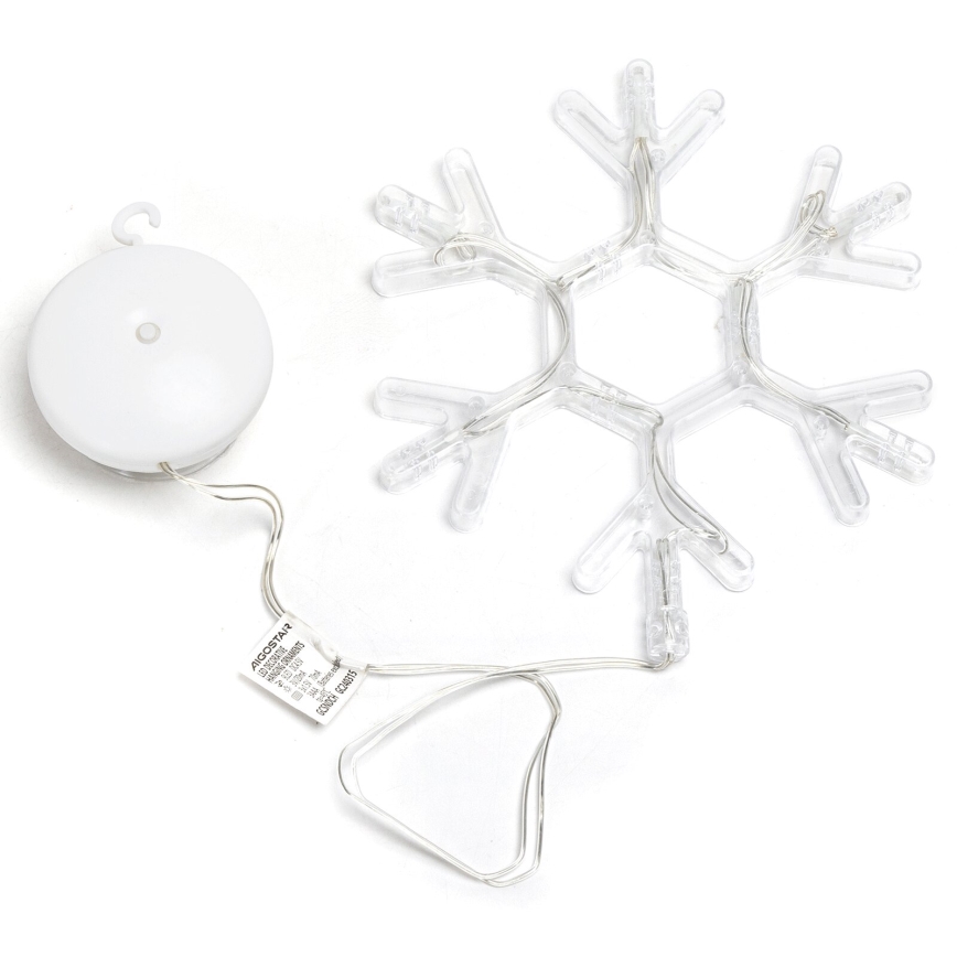 Aigostar - Decoración navideña LED LED/3xAAA blanco cálido copo de nieve 19cm