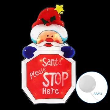 Aigostar - Decoración navideña LED LED/3xAAA Papá Noel con cartel 45cm