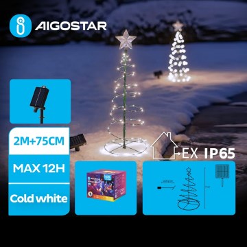 Aigostar - Decoración navideña solar LED/0,26W/3,7V 75cm IP65 blanco frío