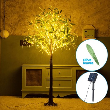 Aigostar - Decoración solar LED 150xLED/3,2m IP65 blanco cálido oliva