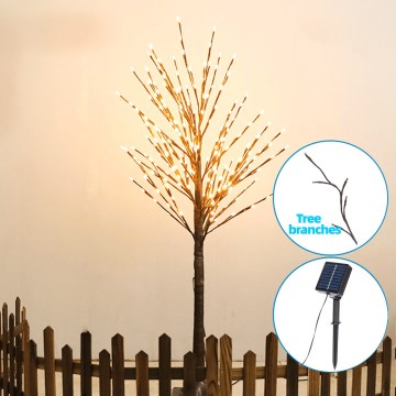 Aigostar - Decoración solar LED 152xLED/3,8m IP65 blanco cálido vid