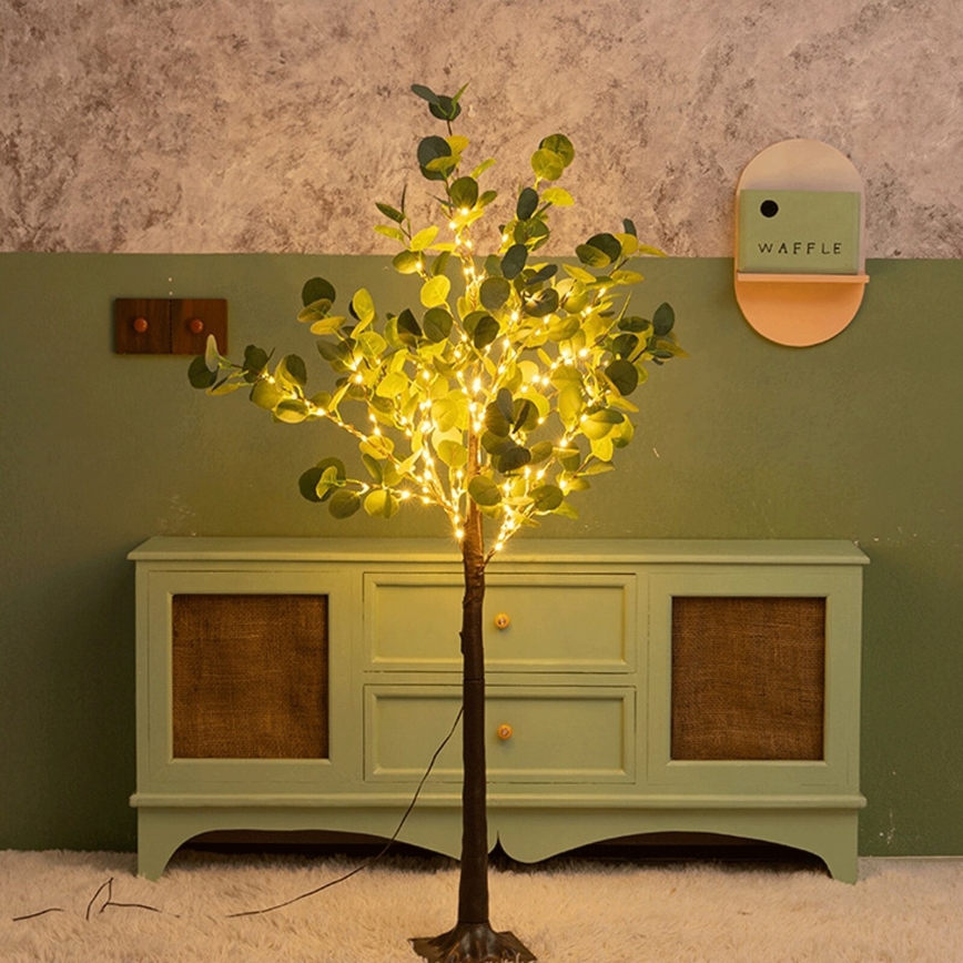 Aigostar - Decoración solar LED 30xLED/2,6m IP65 blanco cálido eucalipto