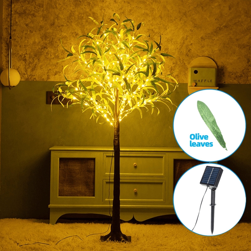 Aigostar - Decoración solar LED 30xLED/2,6m IP65 blanco cálido oliva