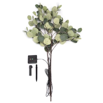 Aigostar - Decoración solar LED 60xLED/3,5m IP65 blanco cálido eucalipto