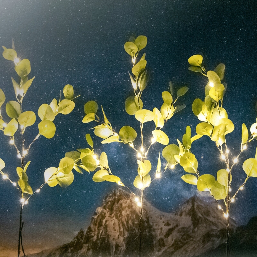 Aigostar - Decoración solar LED 60xLED/3,5m IP65 blanco cálido eucalipto