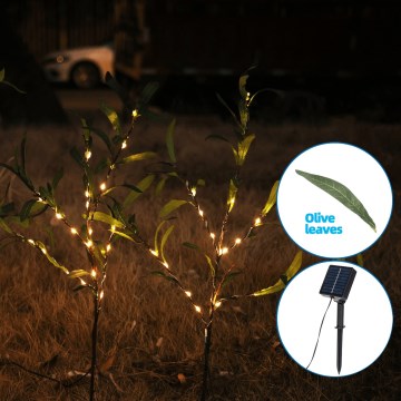Aigostar - Decoración solar LED 60xLED/3,5m IP65 blanco cálido oliva