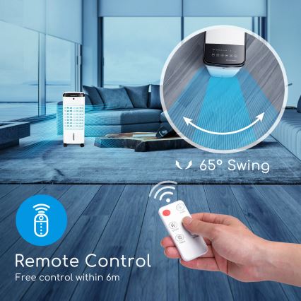 Aigostar - Enfriador de aire 60W/230V blanco/negro + control remoto