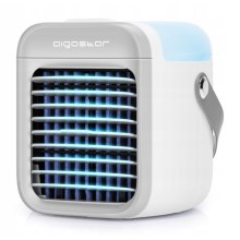 Aigostar - Enfriador de aire LED portátil 3en1 LED/8W/5V blanco/gris