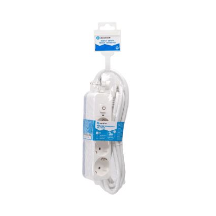 Aigostar - Extensión con interruptor 3Z Tipo F 3m blanco