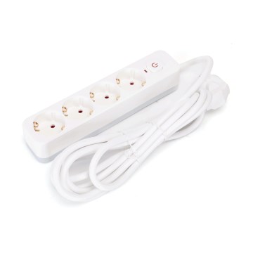 Aigostar - Extensión con interruptor 4Z Tipo F 3m blanco