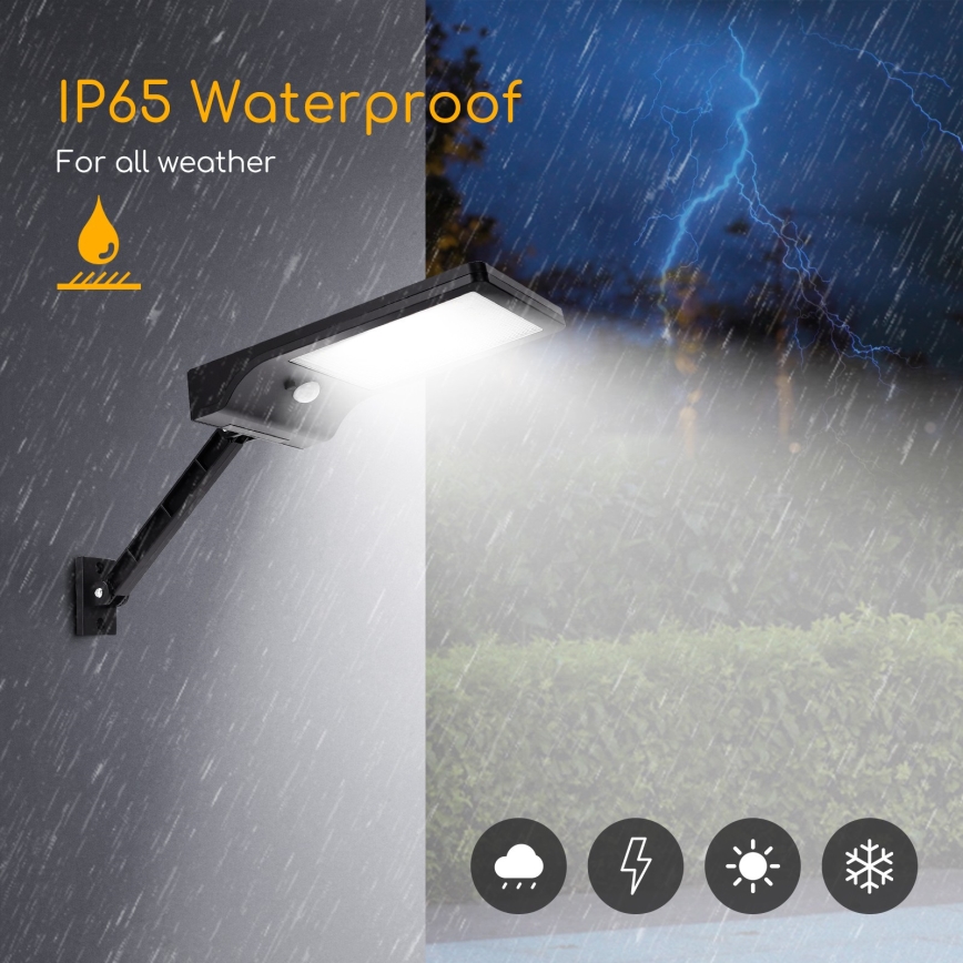 Aigostar - Farola solar LED con sensor LED/2,3W/5,5V 1800 mAh IP65