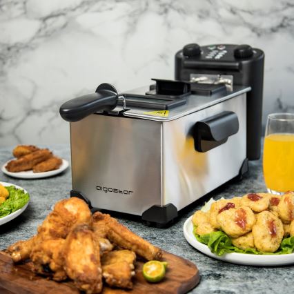 Aigostar - Freidora 2200W/230V 3l negro/cromo mate