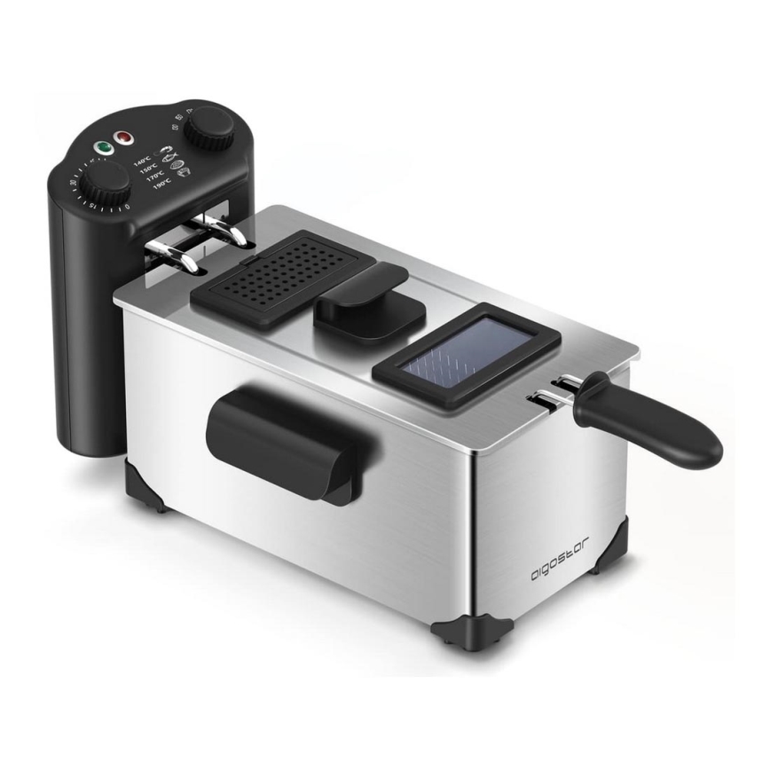 Aigostar - Freidora 2200W/230V 3l negro/cromo mate