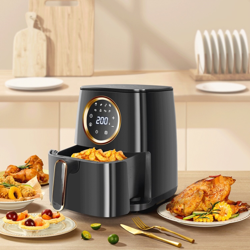 Aigostar - Freidora de aire caliente 1400W/230V 4,2l negro