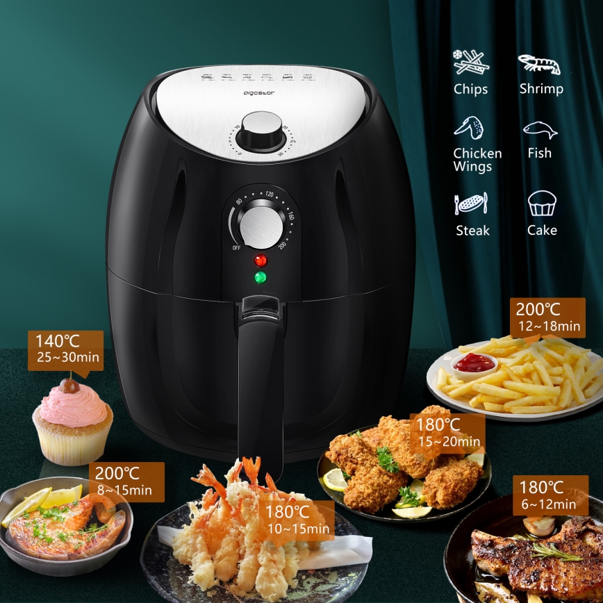 Aigostar - Freidora de aire caliente 1500W/230V 3,5l negro