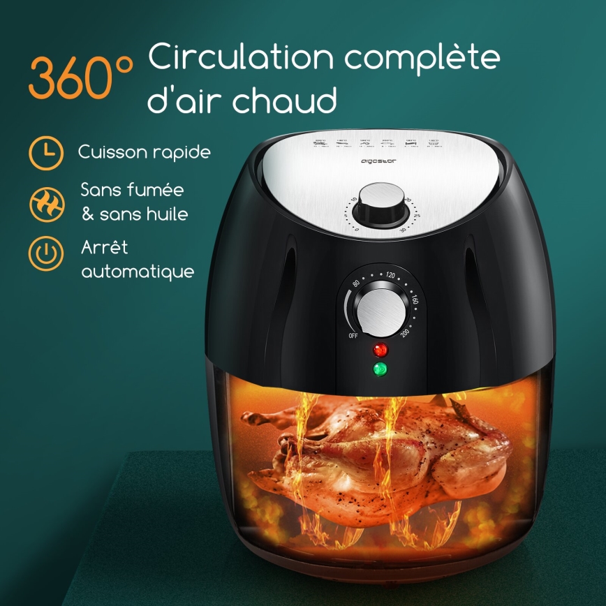 Aigostar - Freidora de aire caliente 1500W/230V 3,5l negro