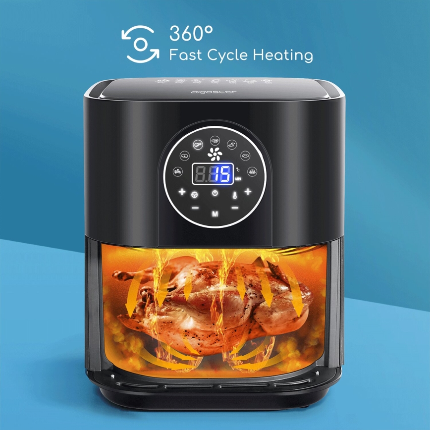 Aigostar - Freidora de aire caliente 1500W/230V 3,5l negro