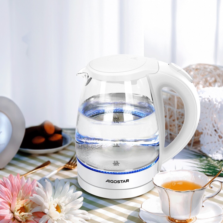 Aigostar - Hervidor 1,7l 2200W/230V blanco