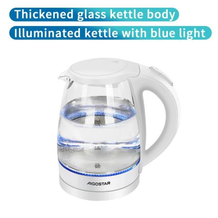 Aigostar - Hervidor 1,7l 2200W/230V blanco