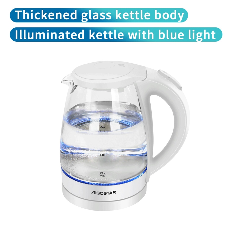 Aigostar - Hervidor 1,7l 2200W/230V blanco