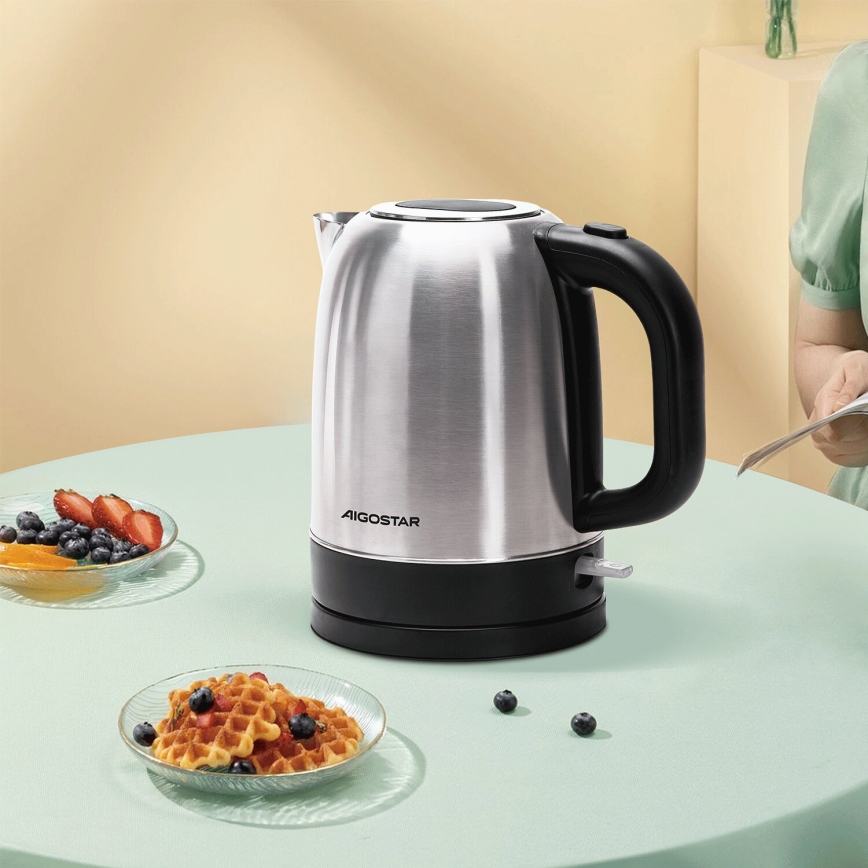 Aigostar - Hervidor 1,7l 2200W/230V cromo mate