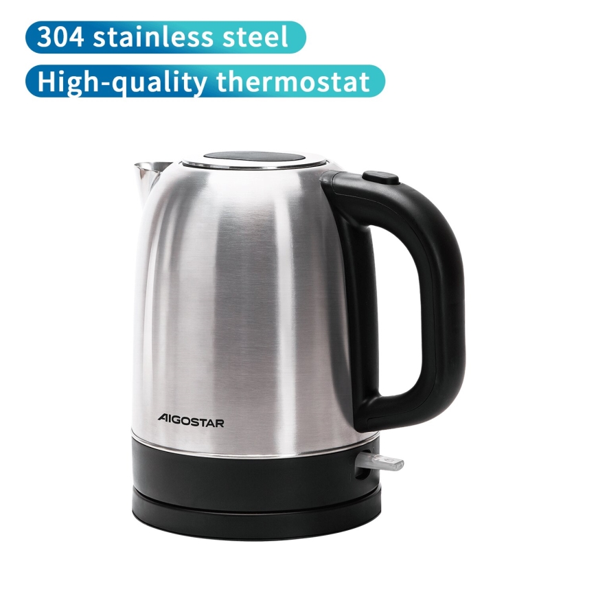 Aigostar - Hervidor 1,7l 2200W/230V cromo mate
