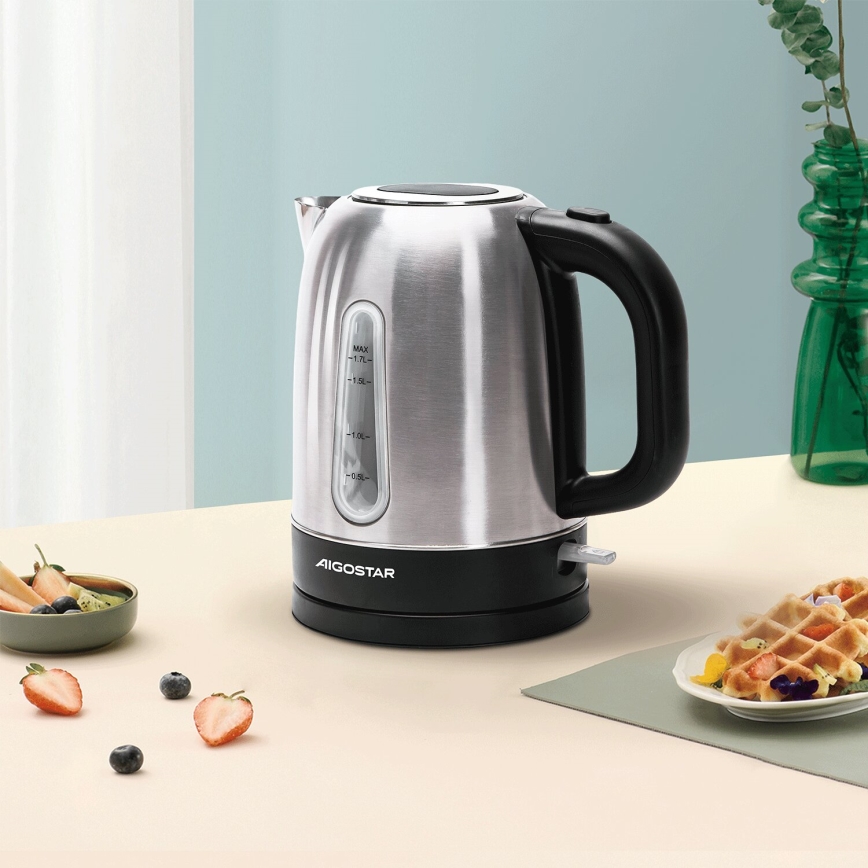 Aigostar - Hervidor 1,7l 2200W/230V cromo mate