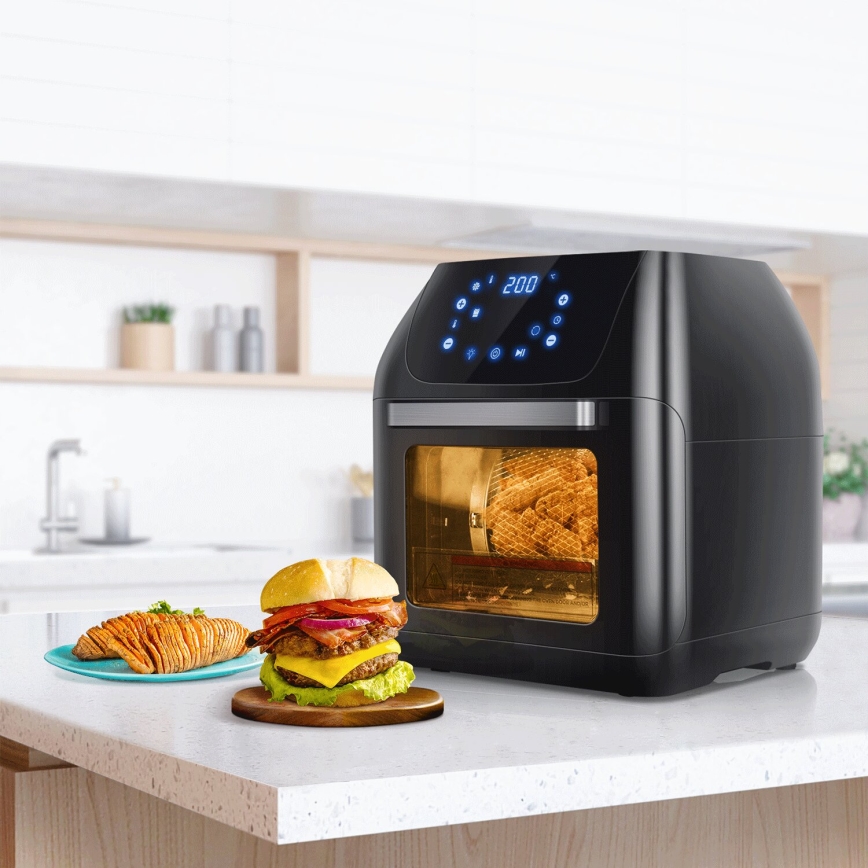 Aigostar - Horno de aire caliente 1400W/230V 12l negro