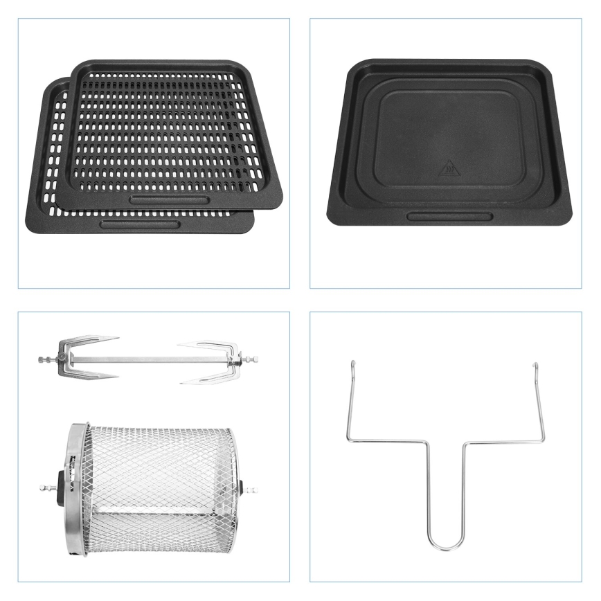 Aigostar - Horno de aire caliente 1400W/230V 12l negro
