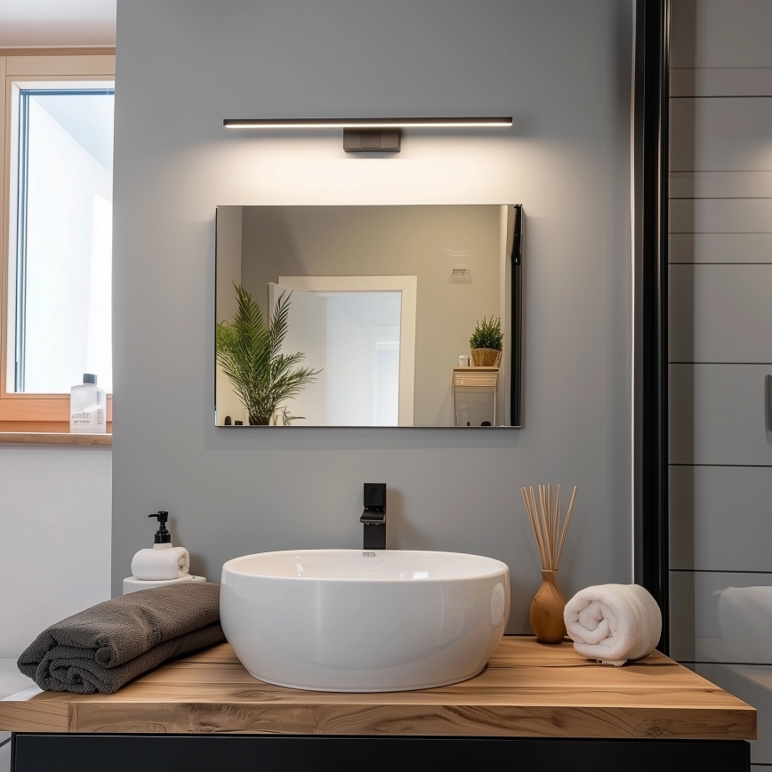 Aigostar - Iluminación LED para espejos de baño LED/12W/230V 4000K 60 cm IP44 negro