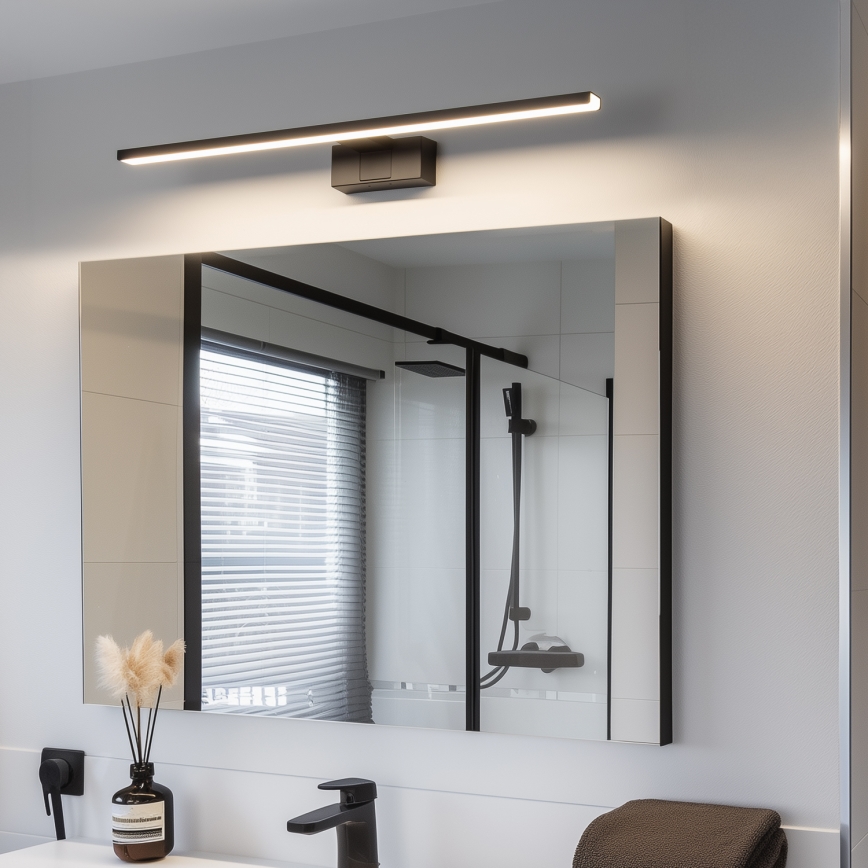 Aigostar - Iluminación LED para espejos de baño LED/12W/230V 4000K 60 cm IP44 negro