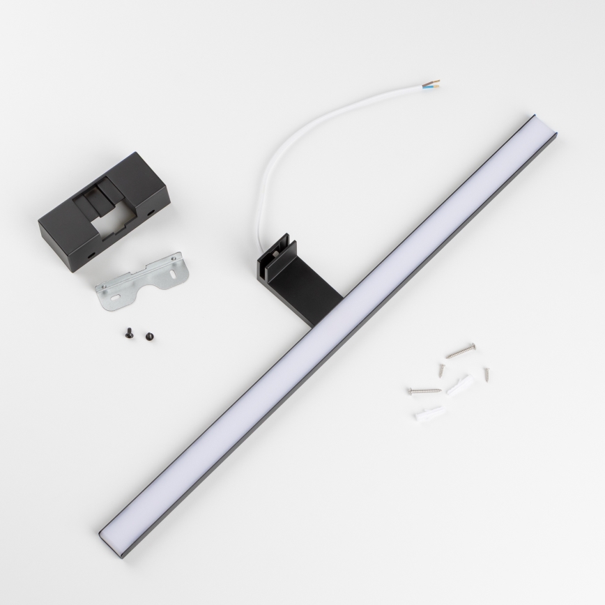 Aigostar - Iluminación LED para espejos de baño LED/12W/230V 4000K 60 cm IP44 negro