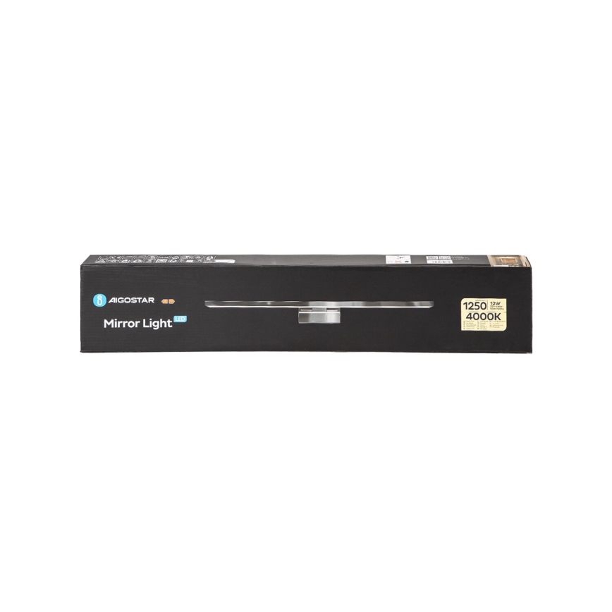 Aigostar - Iluminación LED para espejos de baño LED/12W/230V 4000K 60cm IP44 aluminio