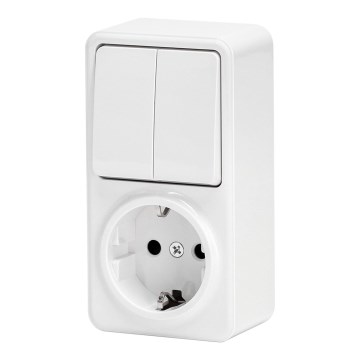 Aigostar - Interruptor 2P con un enchufe 1x10A/250V