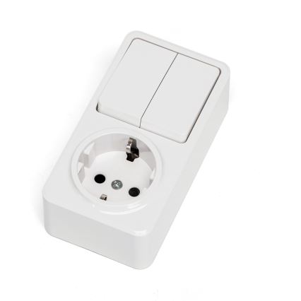Aigostar - Interruptor 2P con un enchufe 1x10A/250V