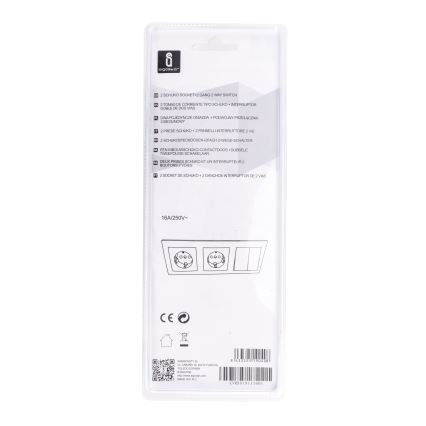 Aigostar - JUEGO 2 enchufes con interruptor 2x16A/250V