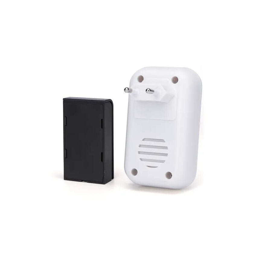 Aigostar - Juego 2x Timbre inalámbrico para enchufe 230V IP44 blanco/negro