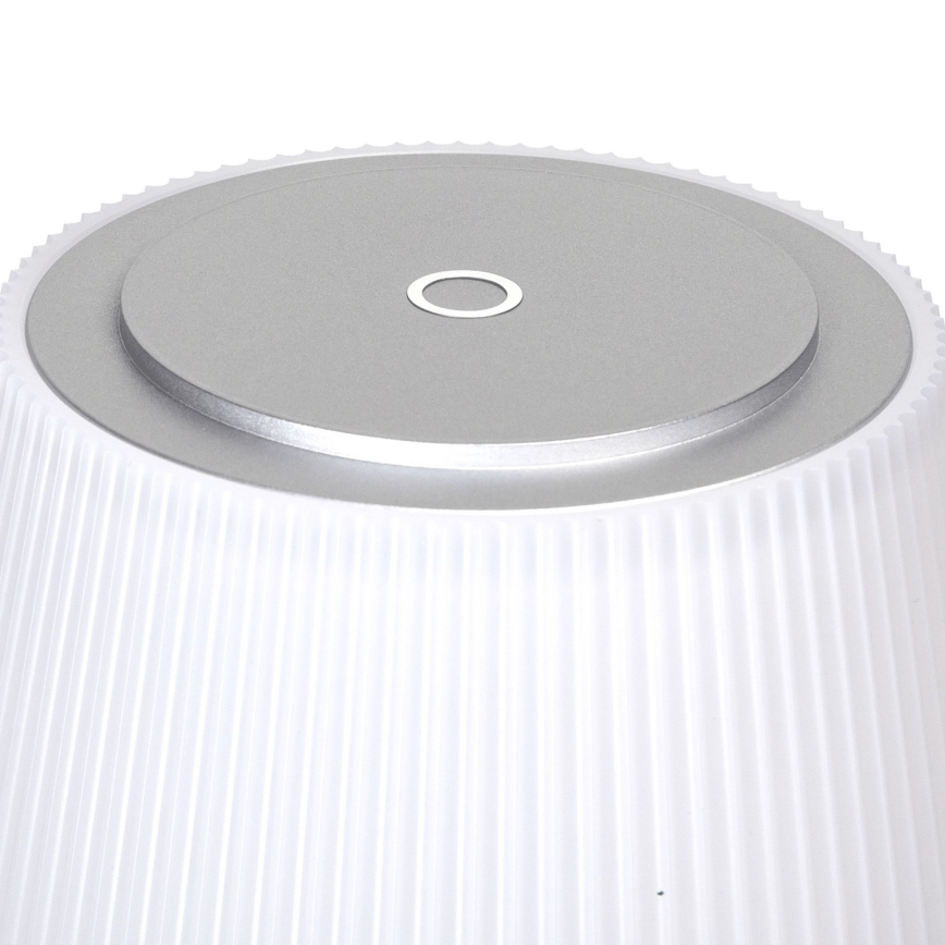 Aigostar - Lámpara de mesa LED de exterior regulable y recargable LED/4W/5V 3600mAh blanco/cromo mate IP54