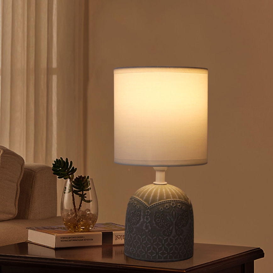Aigostar - Lámpara de mesa 1xE14/40W/230V beige/blanco