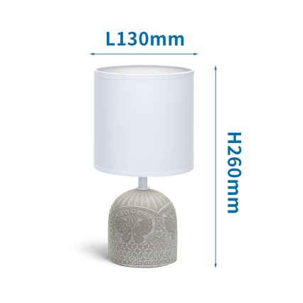 Aigostar - Lámpara de mesa 1xE14/40W/230V beige/blanco