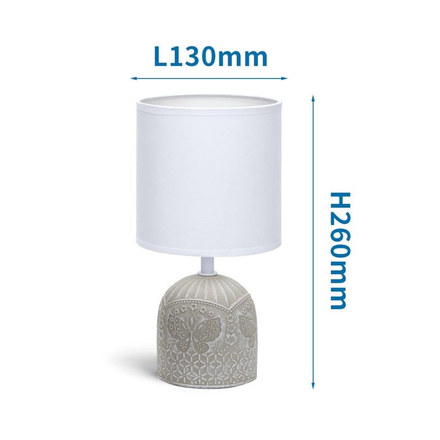 Aigostar - Lámpara de mesa 1xE14/40W/230V beige/blanco