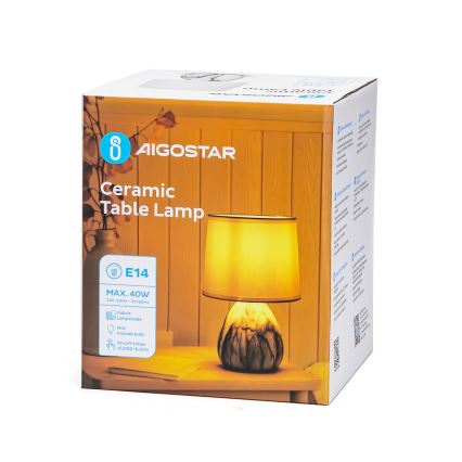 Aigostar - Lámpara de mesa 1xE14/40W/230V blanco