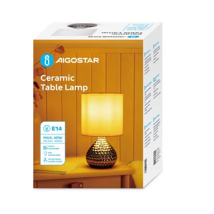 Aigostar - Lámpara de mesa 1xE14/40W/230V cromo brillante