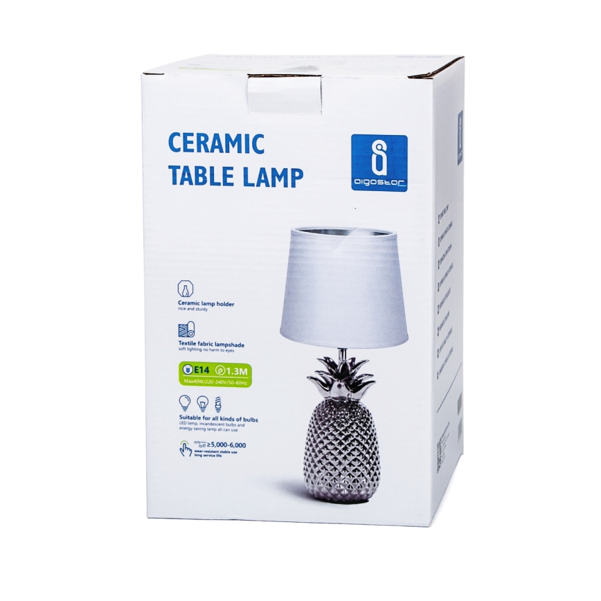Aigostar - Lámpara de mesa 1xE14/40W/230V cromo brillante