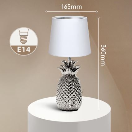 Aigostar - Lámpara de mesa 1xE14/40W/230V cromo brillante