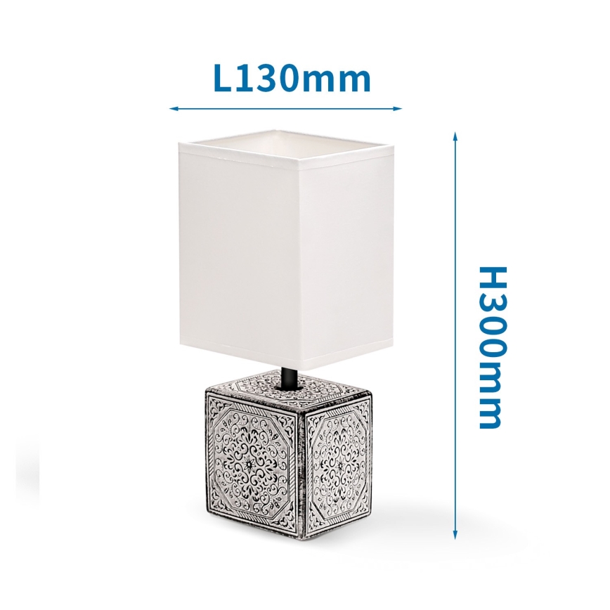 Aigostar - Lámpara de mesa 1xE14/40W/230V gris/blanco