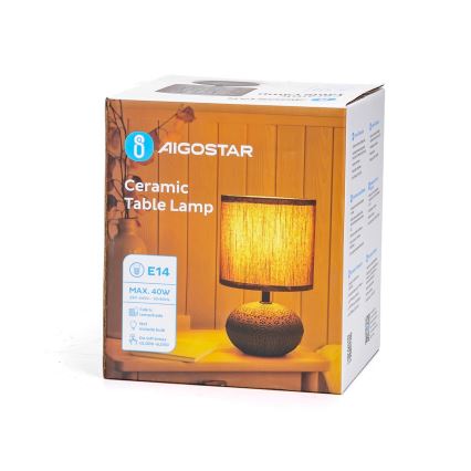 Aigostar - Lámpara de mesa 1xE14/40W/230V gris